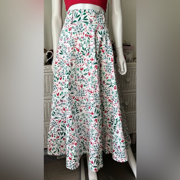 Boden Brooke Utility 100% Cotton Midi skirt in Spring floral print Size 4R NWOT - Picture 3 of 10